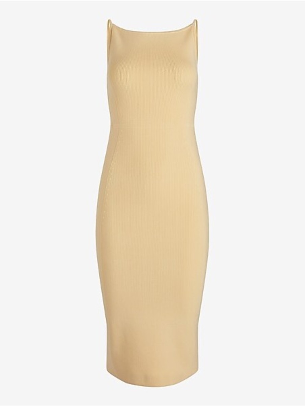 Express Ribbed High Square Neck Midi Sweater Dress - Picture 7 of 16